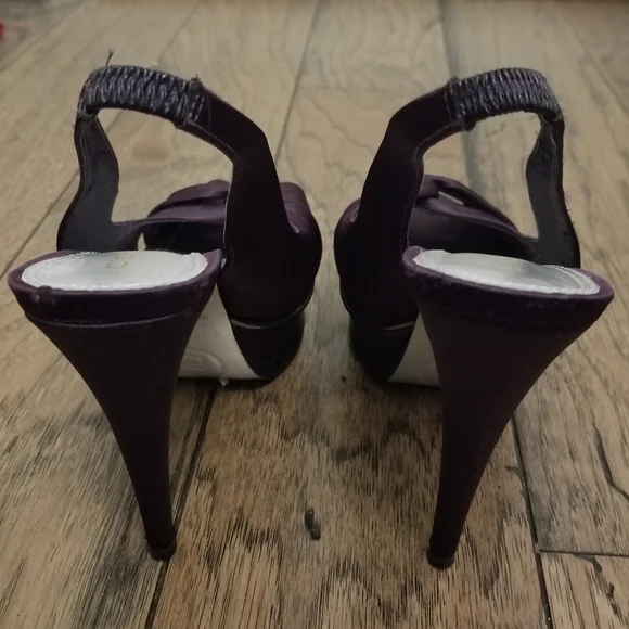 Bebe Zahara Purple Satin Heels Size 7 - Picture 11 of 15